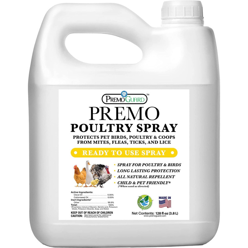 Poultry Spray 128 oz - All Natural Non Toxic - Premo Guard