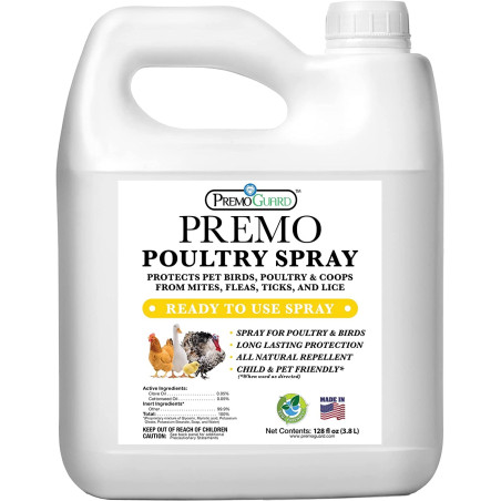Poultry Spray 128 oz - All Natural Non Toxic - Premo Guard