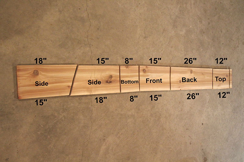 wood needed for making a screeech owl nest box