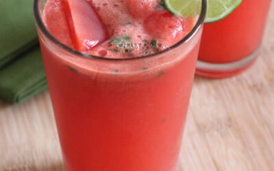 Watermelon Rum Cooler with Juice Cubes